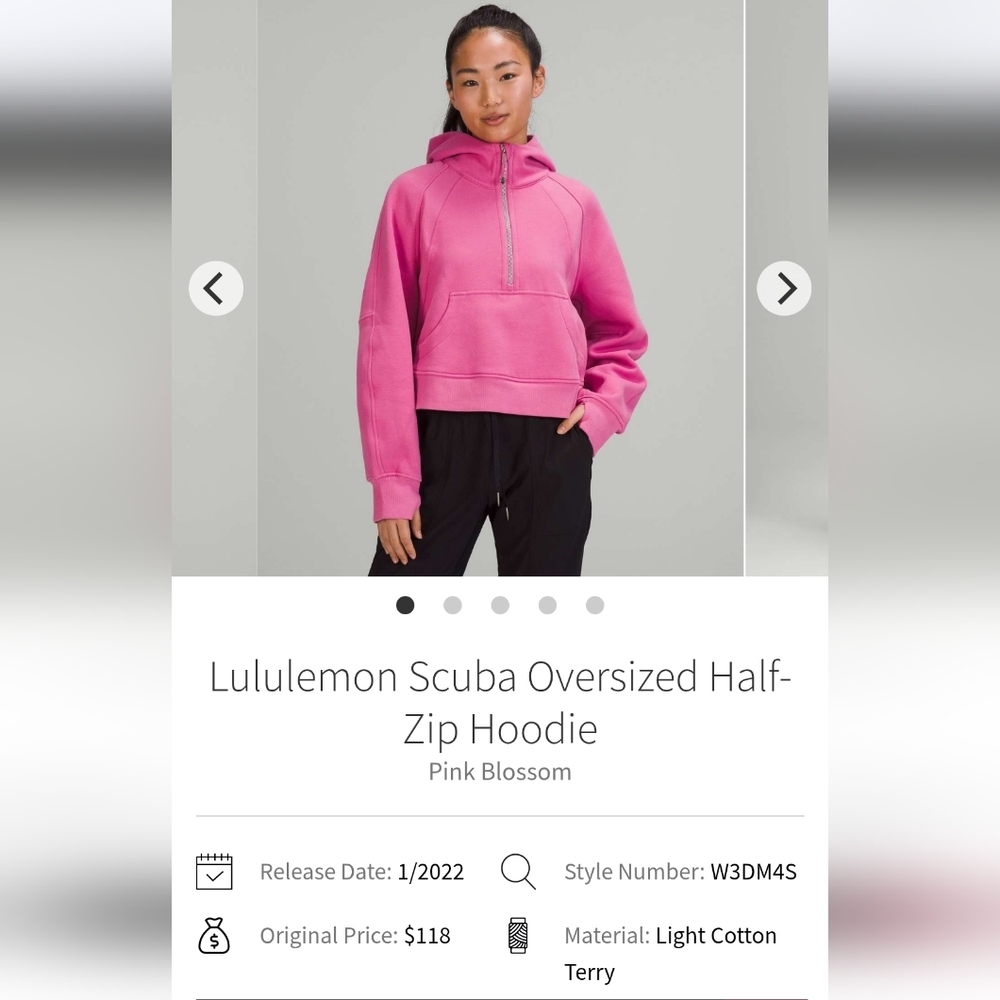 Lululemon Scuba Oversized Half-Zip Hoodie Pink Size M/L